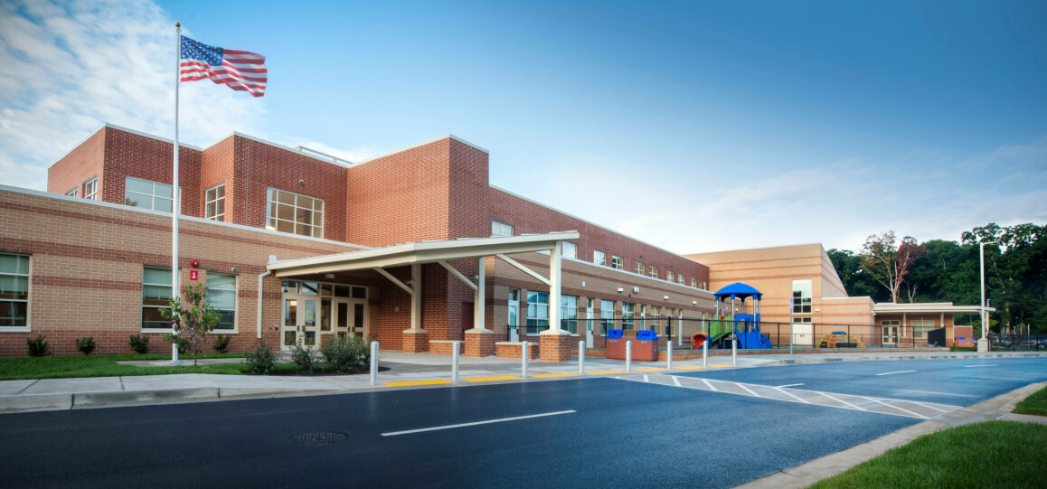 Exterior of Brown Station Elementary School.