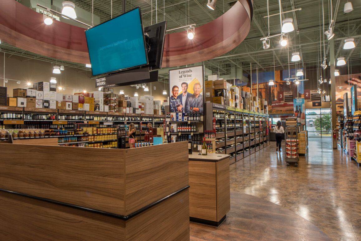 Wine tasting area at Total Wine & More.