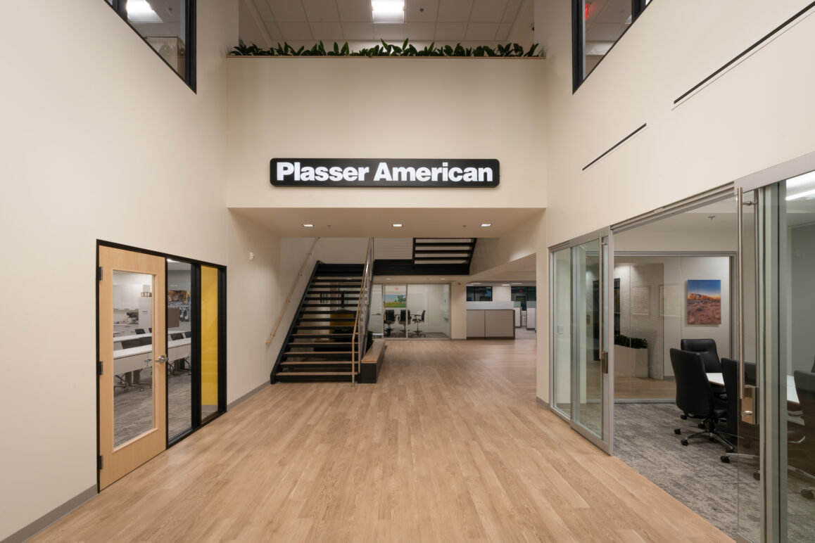 Entry hall at Plasser American headquarters.